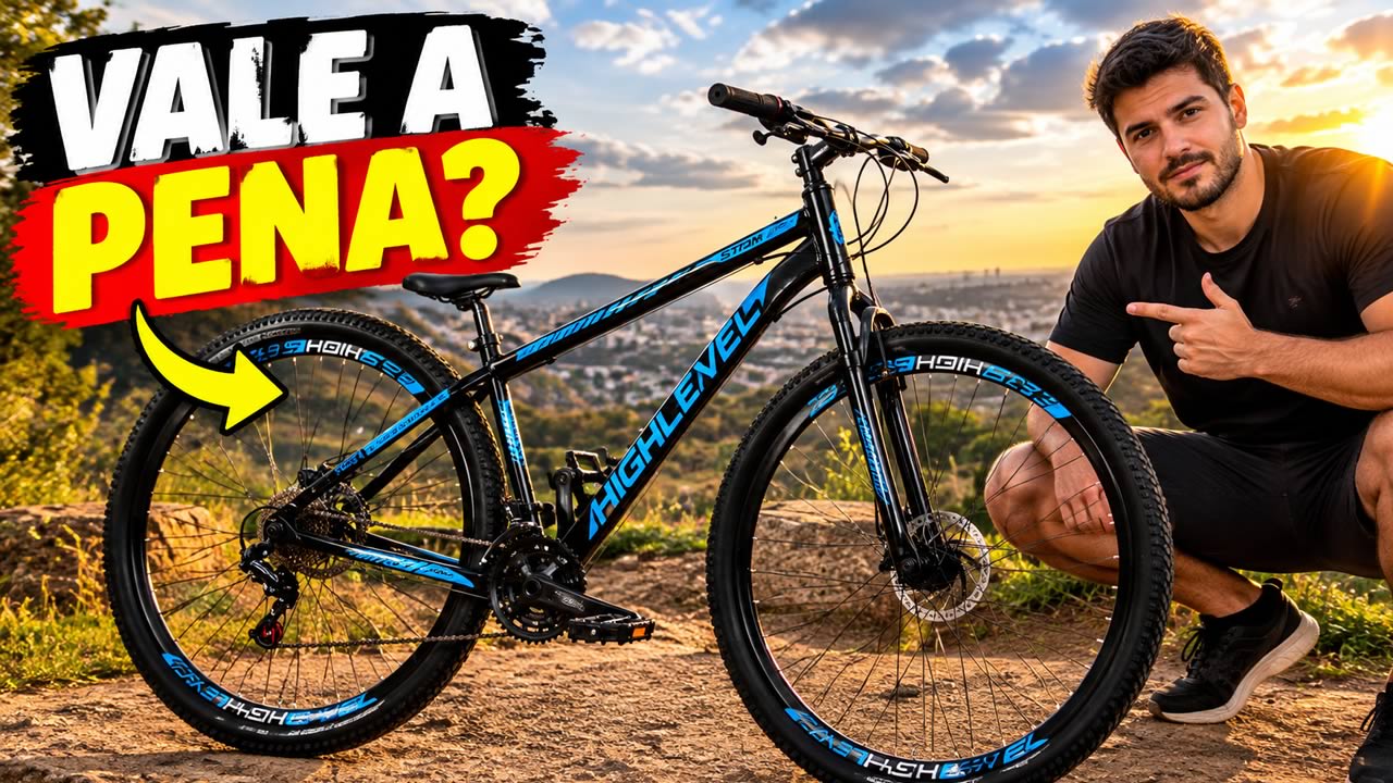 Bicicleta Aro 29 Highlevel em aço carbono com freios a disco e 21 marchas
