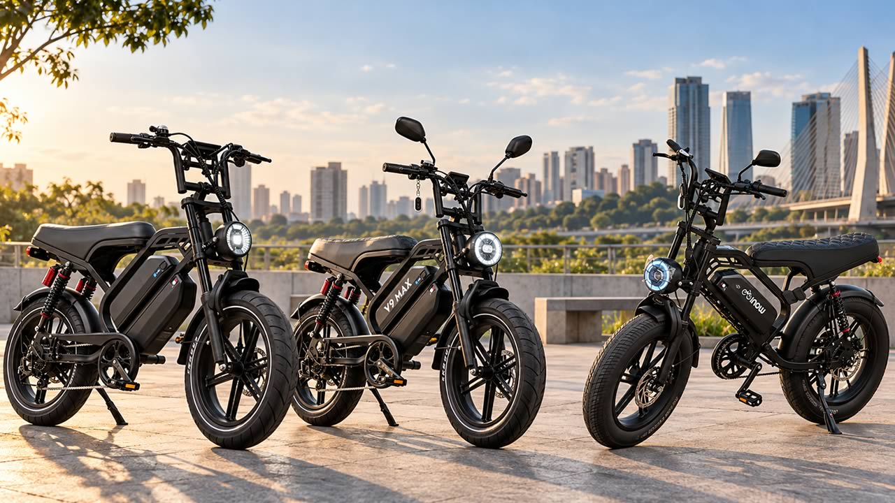 Top 3 bicicletas elétricas 1000W: V9 Max 2, V9 Max e Inow V40 Pro