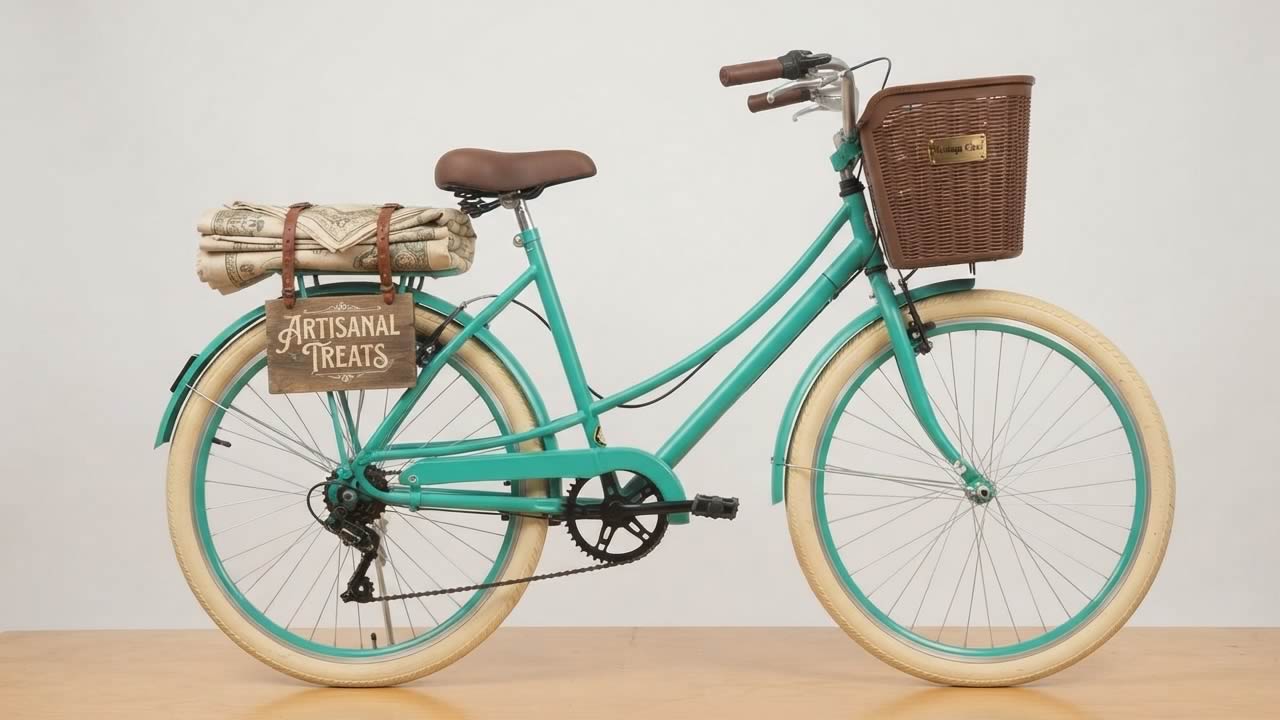 Bicicleta retrô RMA Ceci aro 26 com cesta e 6 marchas